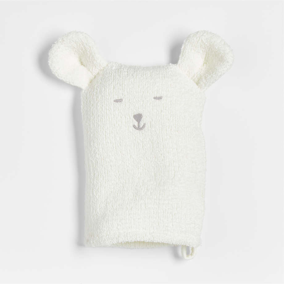 Bear Organic Waffle Baby Bath Mitt + Reviews Crate & Kids