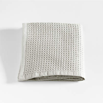 Grey Organic Waffle Washcloth