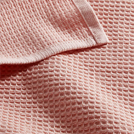 Pink Organic Waffle Washcloth