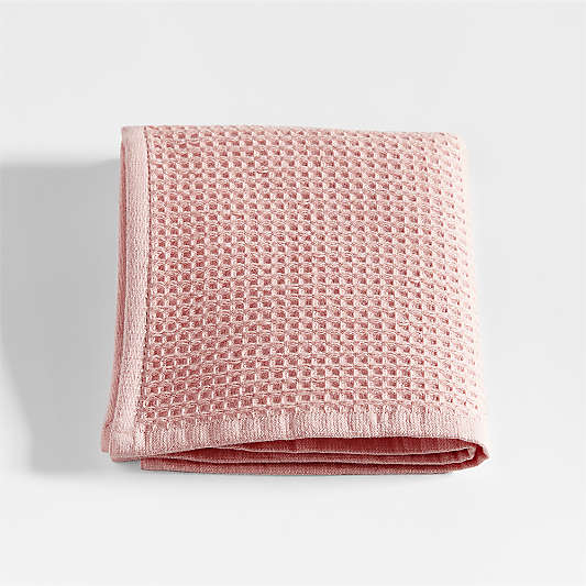 Pink Organic Waffle Washcloth