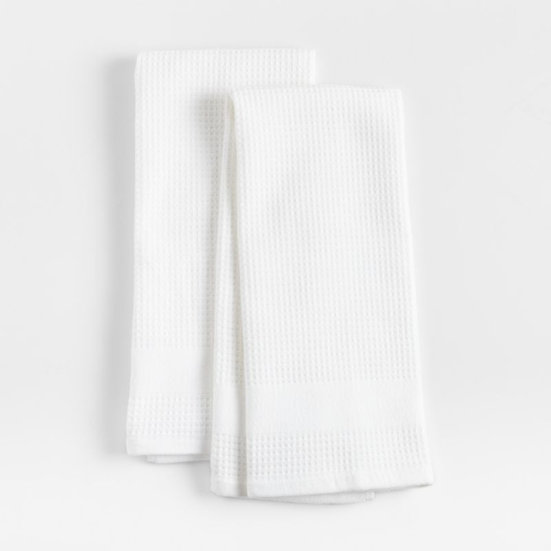 Waffle-Terry White Tea Kitchen Dish Towels, Set of 2 + Reviews | Crate & Barrel Canada