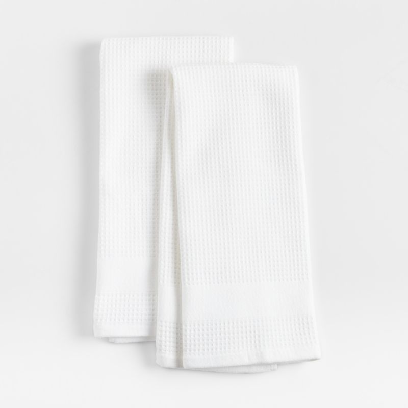 Waffle-Terry Alloy Grey Organic Cotton Dish Towels, Set of 2 + Reviews