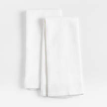 Waffle-Terry White Organic Cotton Kitchen Towels, Set of 2 + Reviews | Crate & Barrel