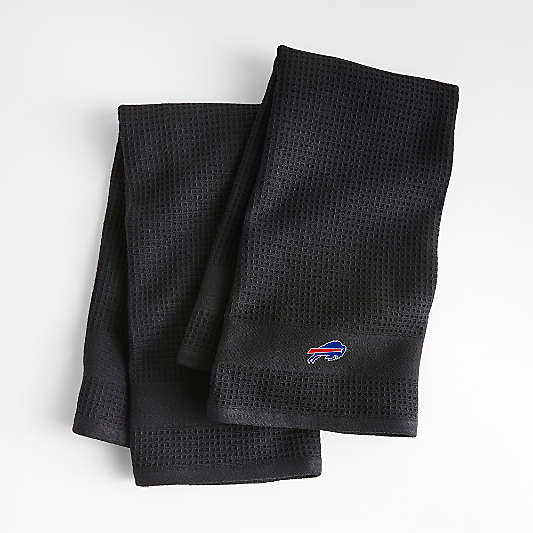 NFL Buffalo Bills Waffle-Terry Black Organic Cotton Kitchen Towels, Set of 2