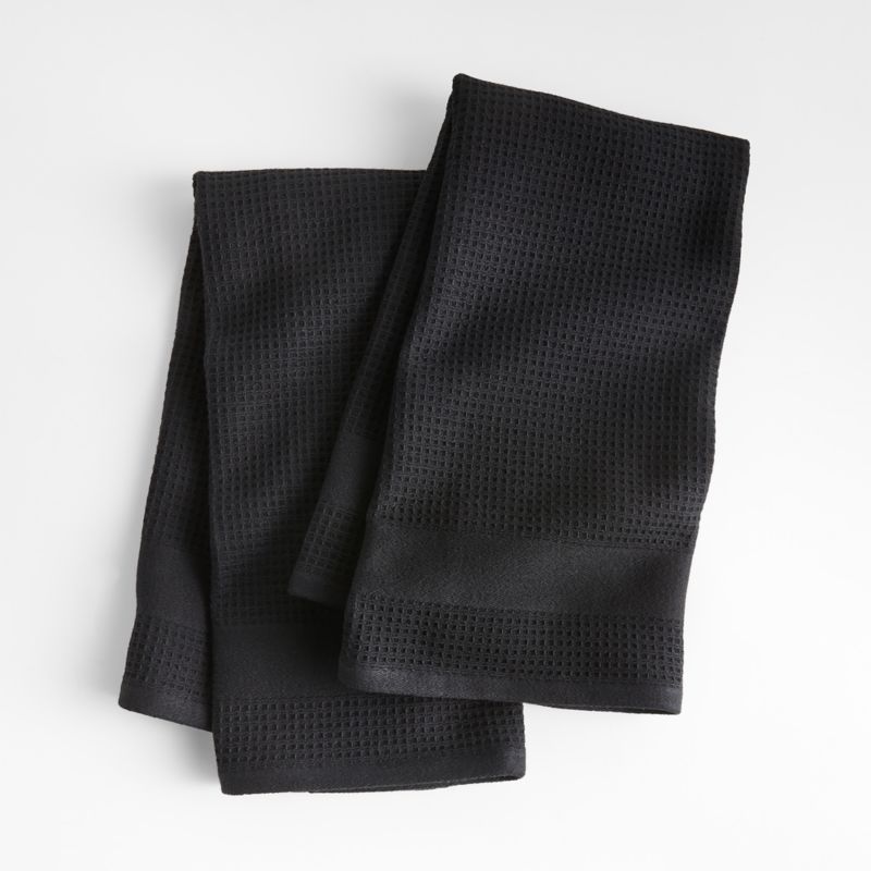 KAF Home Grid Terry Kitchen Towel - Black