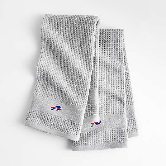 NFL Buffalo Bills Waffle-Terry Alloy Grey Organic Cotton Kitchen Towels, Set of 2