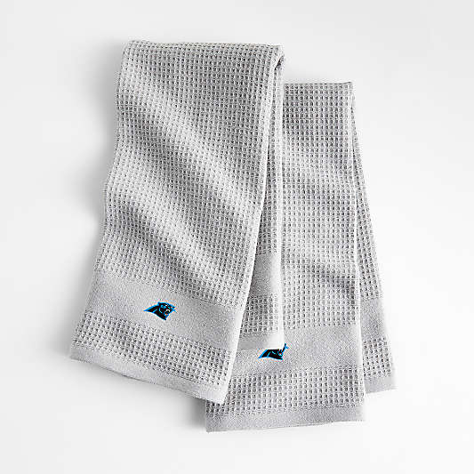 NFL Waffle-Terry Alloy Grey Organic Cotton Kitchen Towels, Set of 2