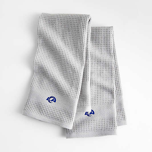 NFL Los Angeles Rams Waffle-Terry Alloy Grey Organic Cotton Kitchen Towels, Set of 2