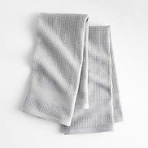 Waffle-Terry Alloy Grey Organic Cotton Kitchen Towels, Set of 2 + Reviews | Crate & Barrel
