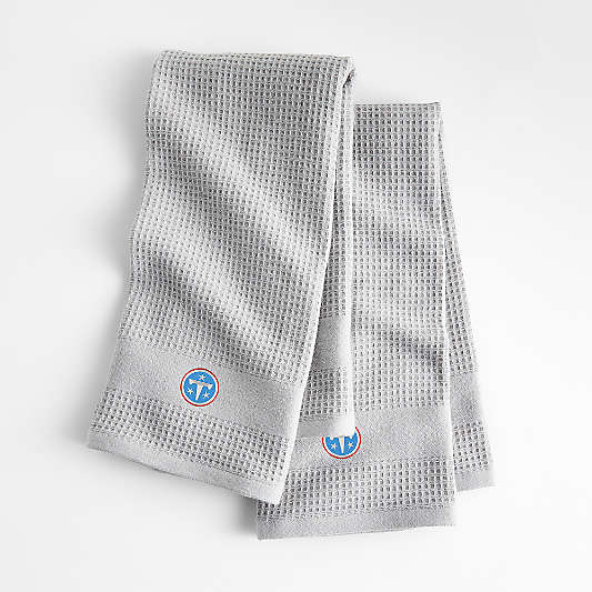 NFL Tennessee Titans Waffle-Terry Alloy Grey Organic Cotton Kitchen Towels, Set of 2