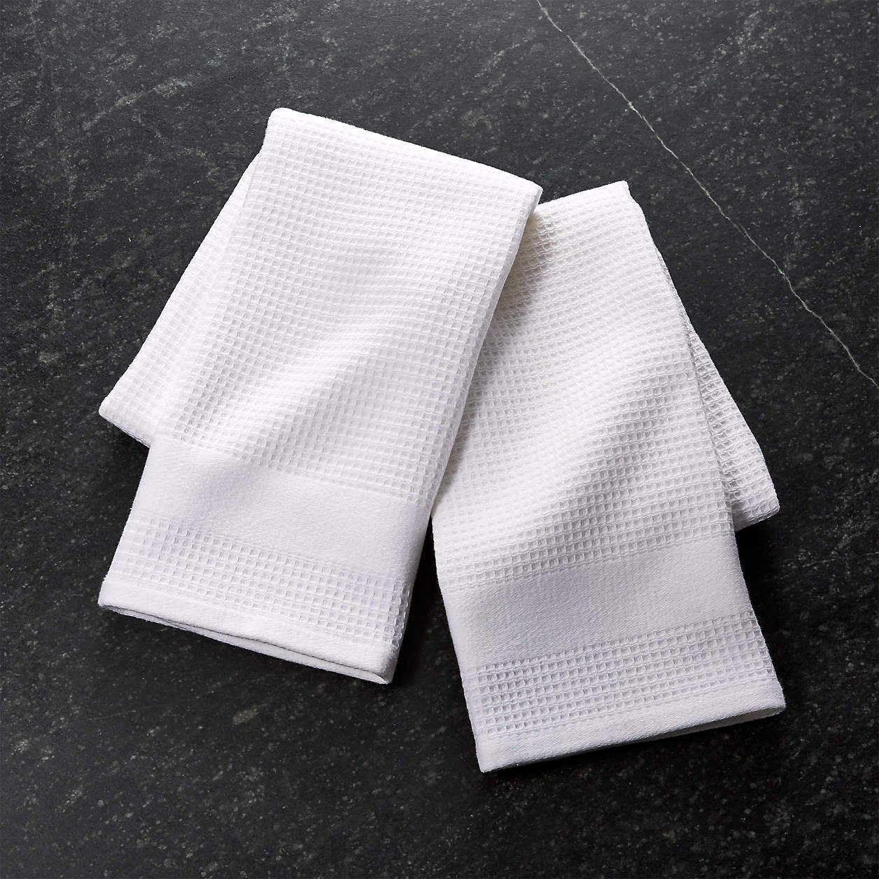 WaffleTerry White Dish Towels, Set of 2 + Reviews Crate & Barrel