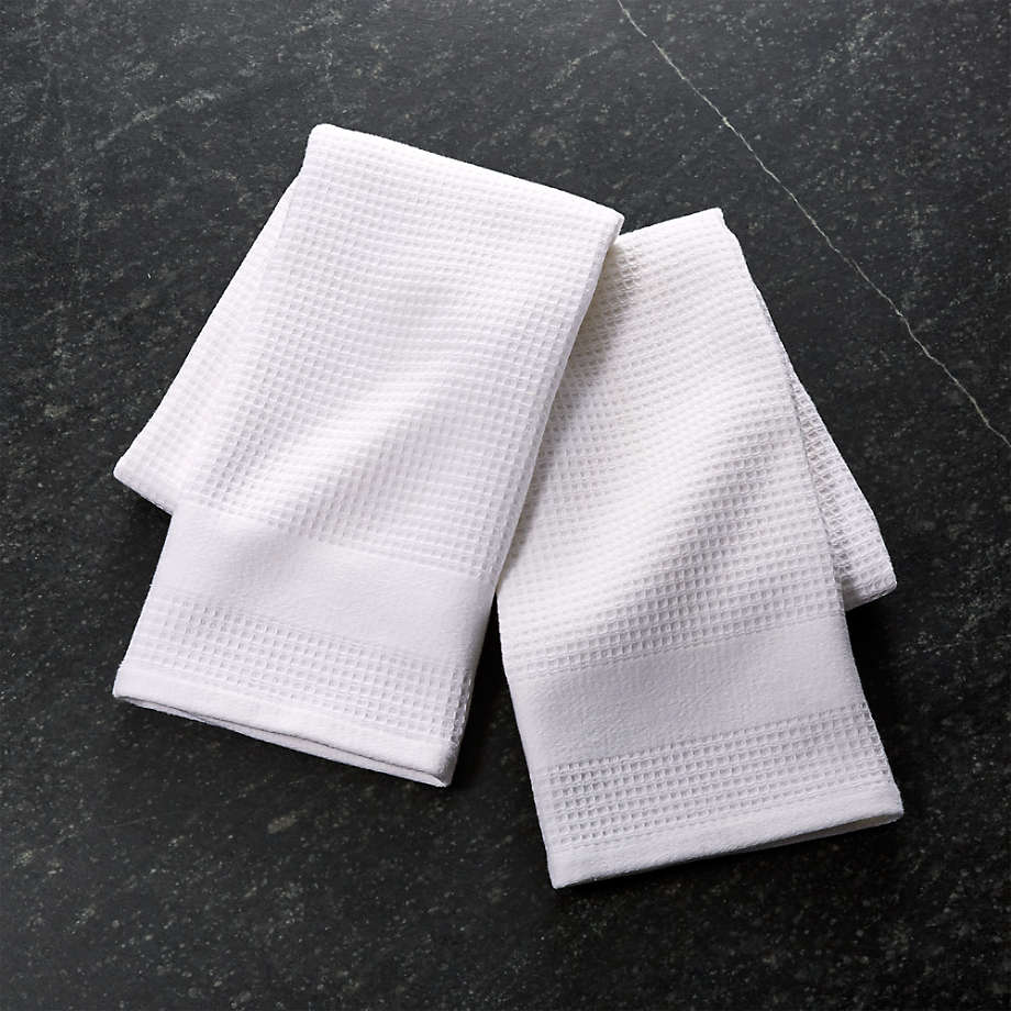 WaffleTerry White Dish Towels, Set of 2 + Reviews Crate & Barrel
