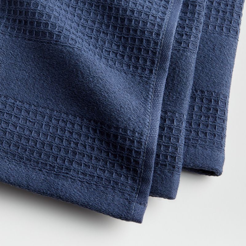 Waffle-Terry Indigo Organic Cotton Dish Towels, Set of 2