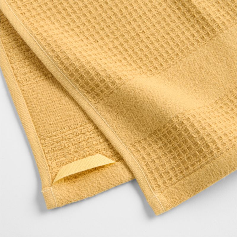 Waffle Terry Saffron Yellow Organic Cotton Dish Towels, Set of 2 - image 2 of 4