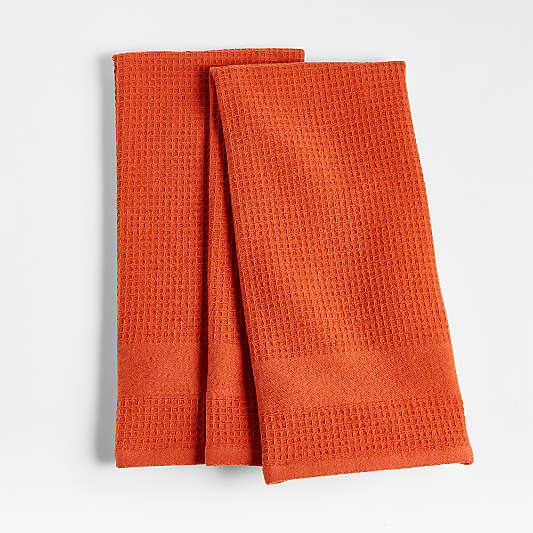 Waffle-Terry Sienna Dish Towels, Set of 2