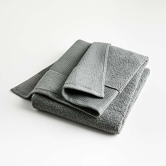 Waffle-Terry Dark Grey Bath Towel