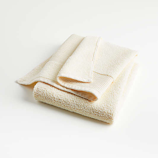 Waffle-Terry Ivory Organic Bath Towel