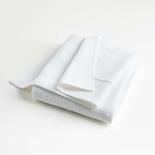 Waffle-Terry White Organic Bath Towel