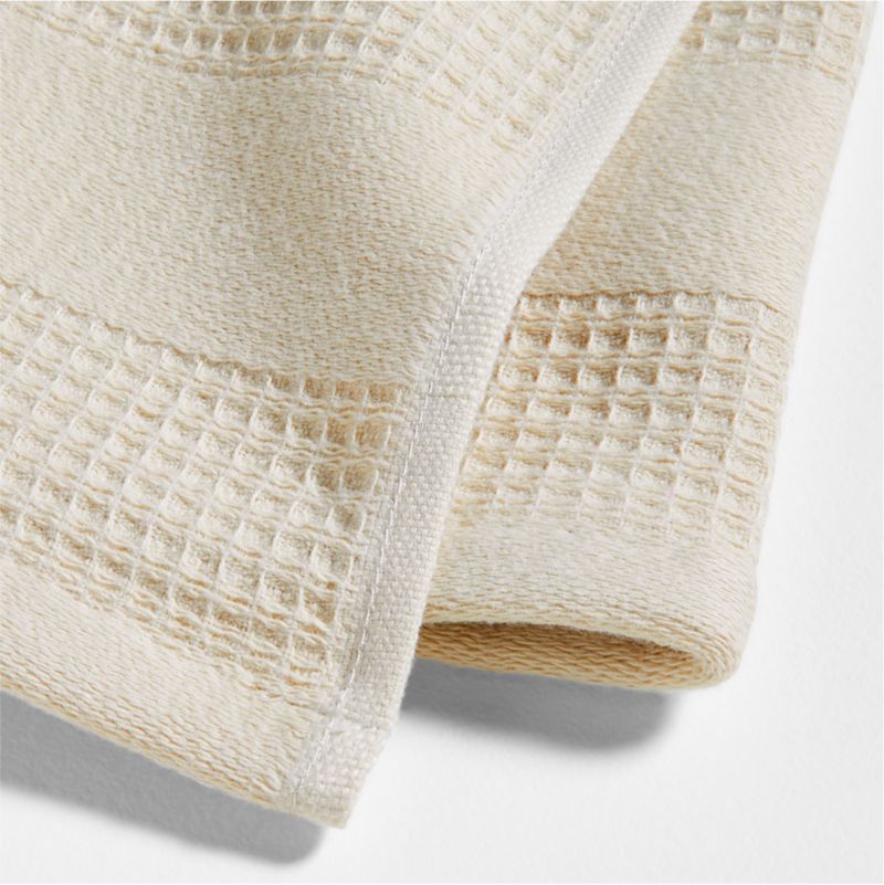 Waffle-Terry Alabaster Beige Organic Cotton Dish Towels, Set of 2