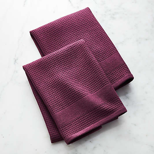 Waffle/Terry Wine Dish Towels, Set of 2