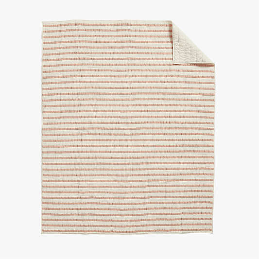 Pink Striped Waffle Weave Organic Cotton Kids Bedding Bundle Set