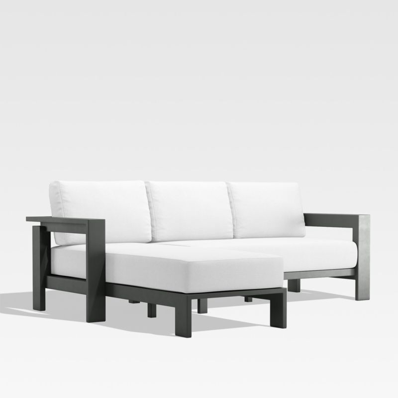 Walker 2-Piece Left-Arm Chaise Metal Outdoor Sectional Sofa with Canvas White Sunbrella ® Cushions - image 6 of 9
