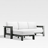 Walker 63" Metal Outdoor Loveseat with Graphite Sunbrella ® Cushions