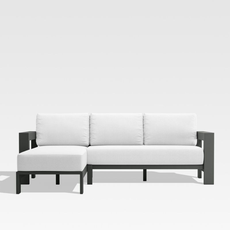 Walker 2-Piece Left-Arm Chaise Metal Outdoor Sectional Sofa with White Sunbrella ® Cushions - image 0 of 8