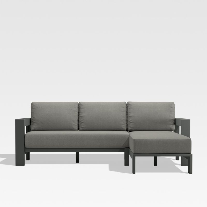 Walker 2-Piece Right Arm Chaise Metal Outdoor Sectional with Graphite Sunbrella ® Cushions. - image 0 of 8