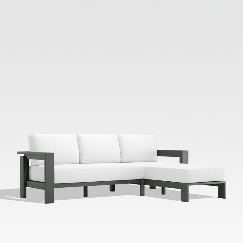 Walker 63" Metal Outdoor Loveseat with Graphite Sunbrella ® Cushions
