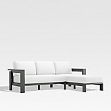 Walker 63" Metal Outdoor Loveseat with Graphite Sunbrella ® Cushions