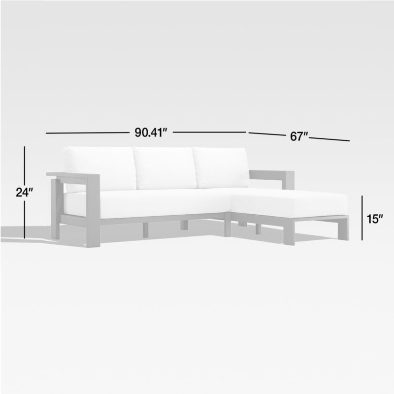 View Walker 2-Piece Right Arm Chaise Metal Outdoor Sectional with Graphite Sunbrella ® Cushions. - image 3 of 9