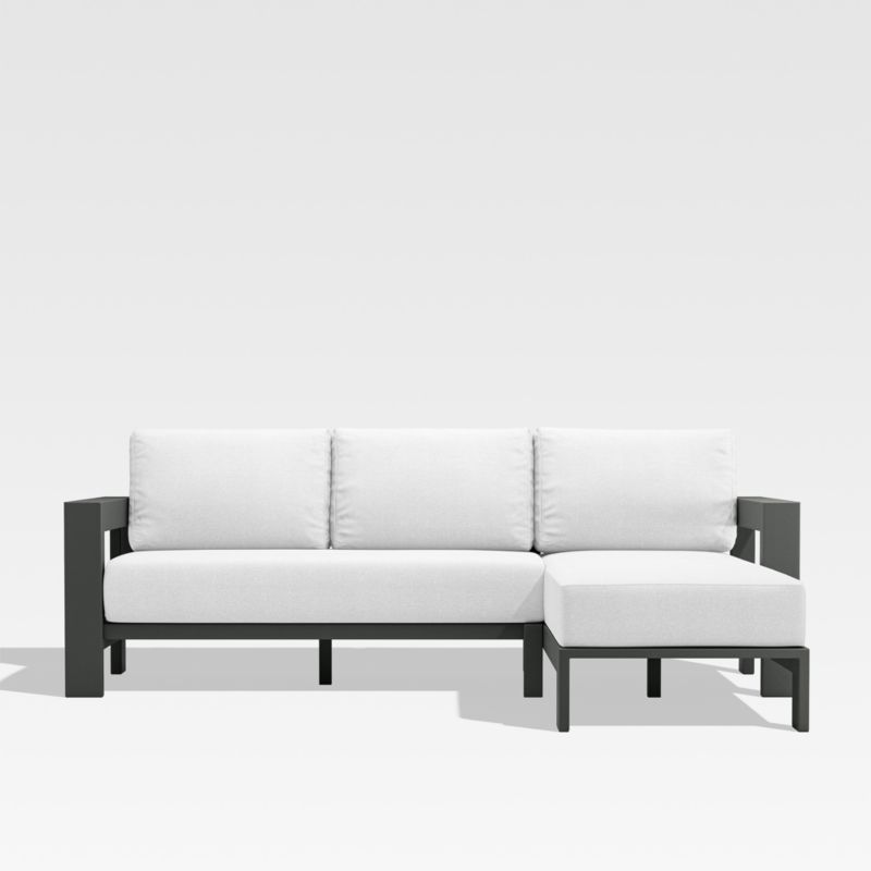 Walker 2-Piece Right-Arm Chaise Metal Outdoor Sectional Sofa with White Sunbrella ® Cushions - image 0 of 9