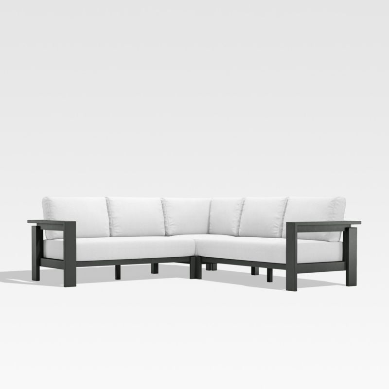 Walker 63" Metal Outdoor Loveseat with Canvas Navy Blue Sunbrella ® Cushionsh