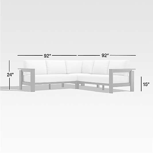 Walker 3-Piece Metal Outdoor Sectional with Graphite Sunbrella ® Cushions.