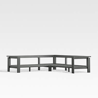 Walker Black Metal 3-Piece Outdoor Sectional Sofa Frame