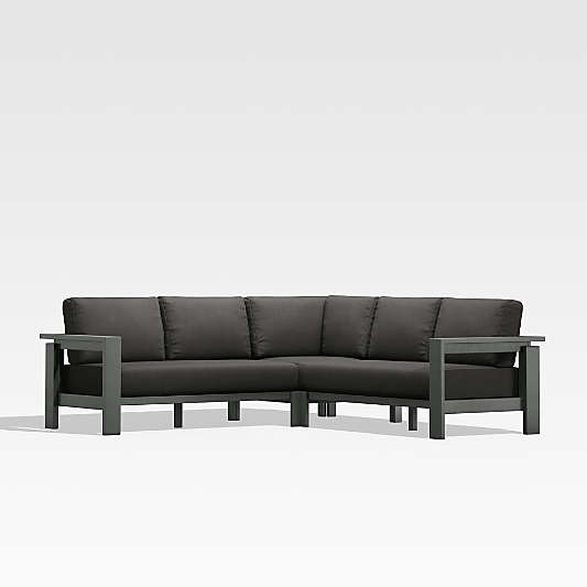 Walker Black Metal 3-Piece Outdoor Sectional Sofa Frame