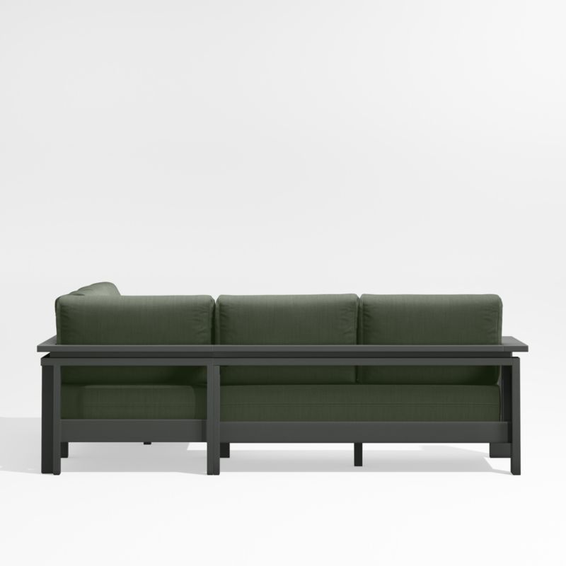 Walker Black Metal 3-Piece Outdoor Sectional Sofa with Sage Green Sunbrella ® Cushions - image 6 of 7