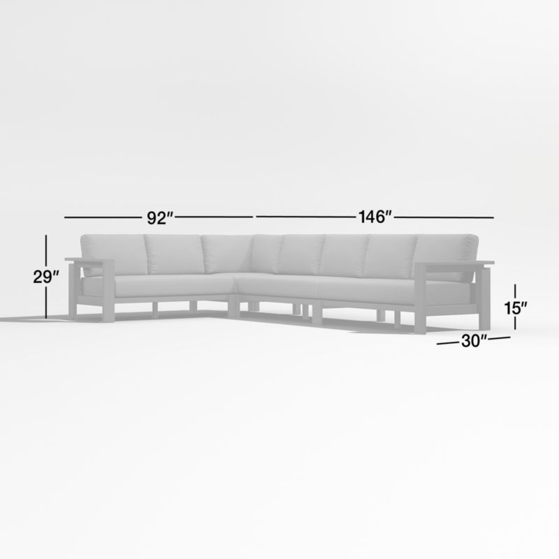 View Walker 4-Piece Metal L-Shaped Sectional with Graphite Sunbrella ® Cushions - image 2 of 9