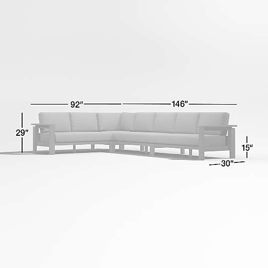 Walker 4-Piece Metal L-Shaped Sectional with Graphite Sunbrella ® Cushions