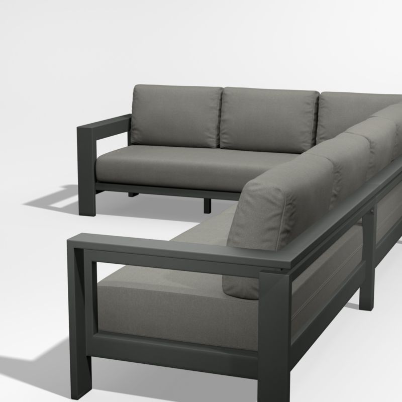 Walker 4-Piece Metal L-Shaped Sectional with Graphite Sunbrella ® Cushions - image 7 of 9