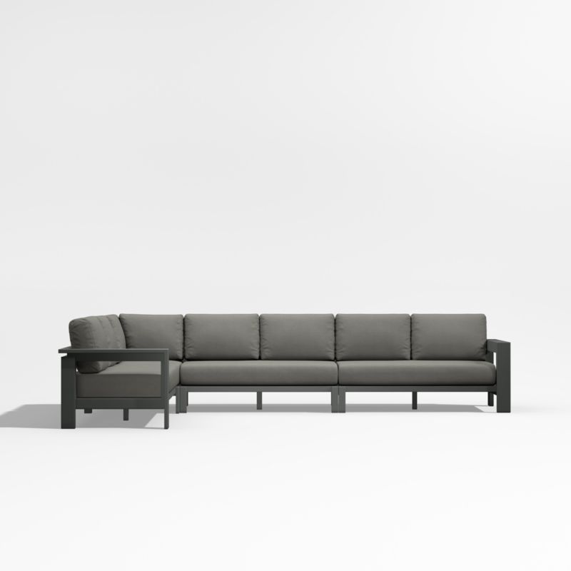 Walker 4-Piece Metal L-Shaped Sectional with Graphite Sunbrella ® Cushions - image 4 of 9