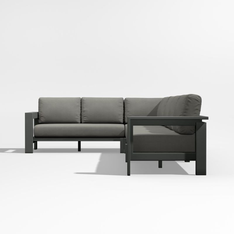 Walker 4-Piece Metal L-Shaped Sectional with Graphite Sunbrella ® Cushions - image 5 of 9