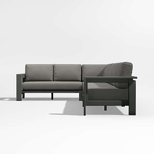 Walker 4-Piece Metal L-Shaped Sectional with Graphite Sunbrella ® Cushions