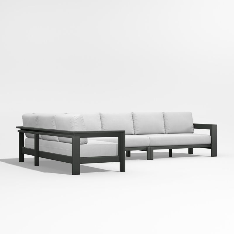 Walker 4-Piece Metal L-Shaped Sectional with White Sand Sunbrella ® Cushions - image 7 of 10