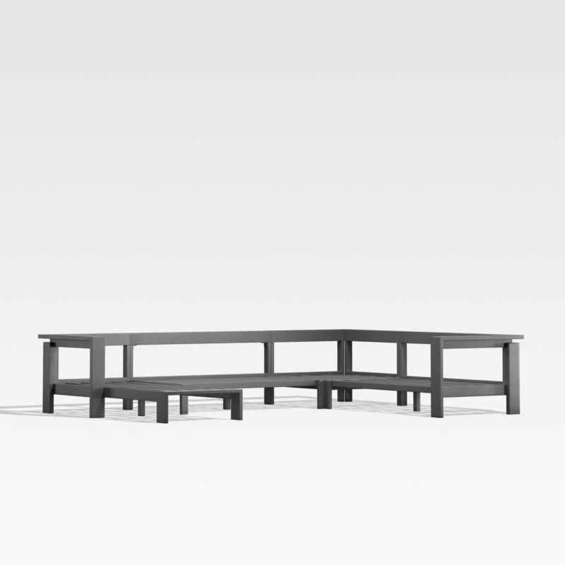 Walker Black Metal -Piece Left-Arm Chaise Outdoor Sectional Sofa Frame