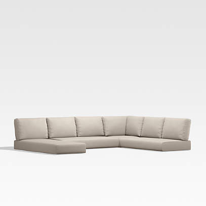 Beige chaise lounge online cushions