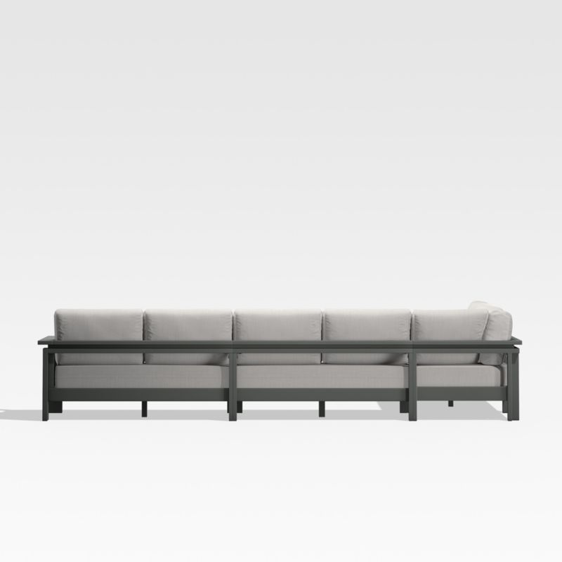 Walker Metal 4-Piece L-Shaped Outdoor Sectional Sofa with Cast Silver Sunbrella ® Cushions - image 8 of 10