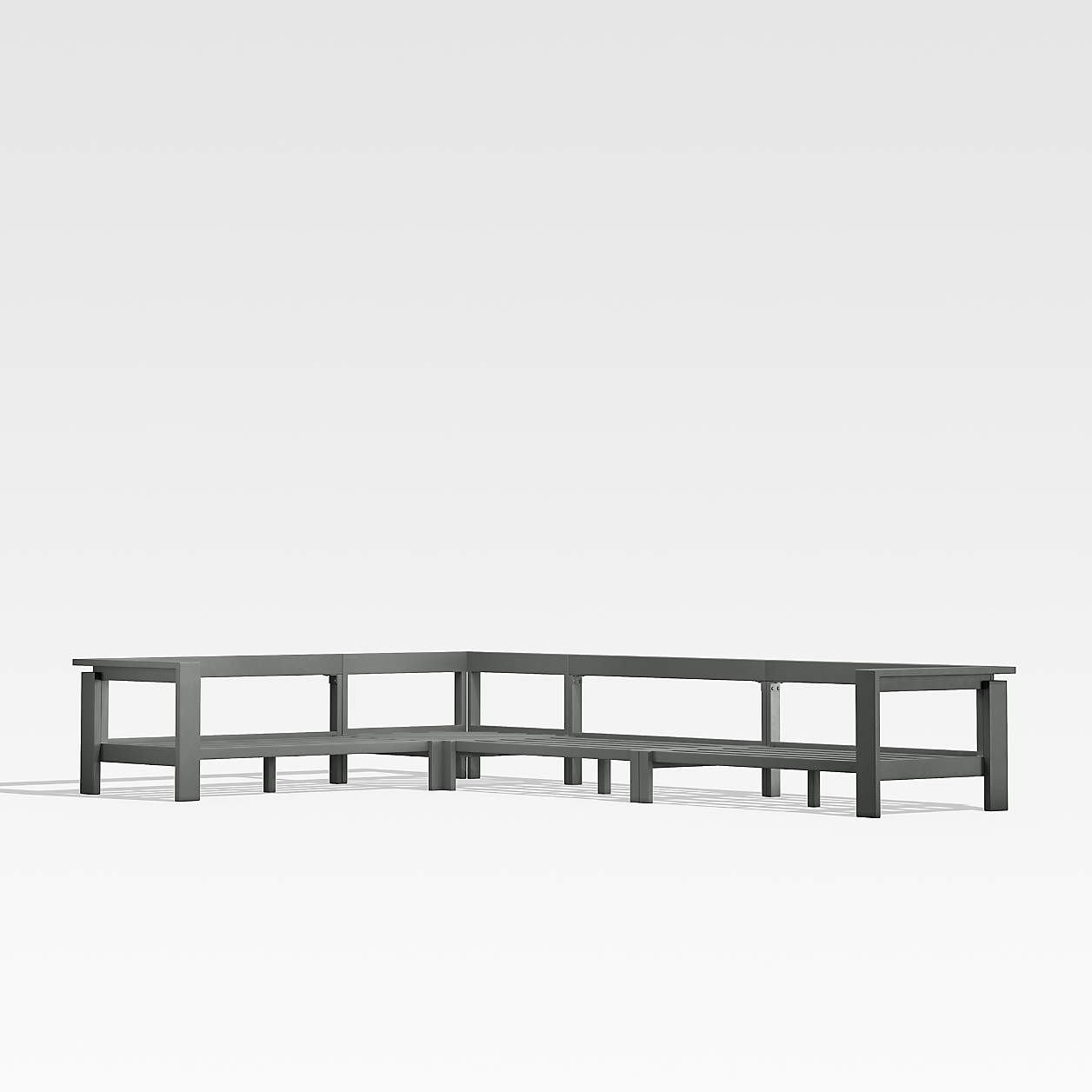 Walker Black Metal 4-Piece L-Shaped Outdoor Sectional Sofa Frame ...