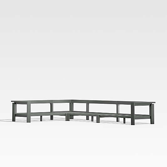 Walker Black Metal 4-Piece L-Shaped Outdoor Sectional Sofa Frame